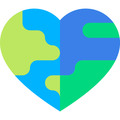 Planet earth care save the planet heart icon