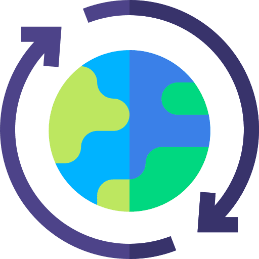Planet earth earth globe planet earth circular arrows icon