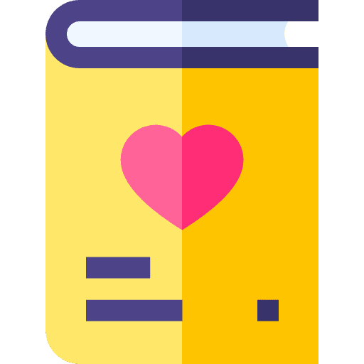 Book romantic novel heart reading icon