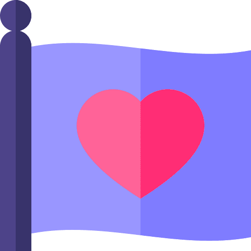 Flag tolerance love and romance peace icon
