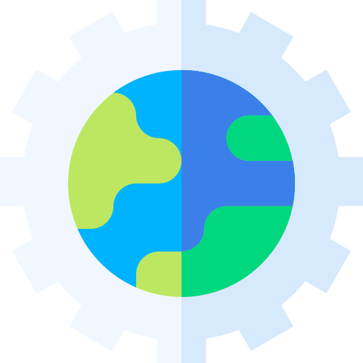 Gear planet earth gear world icon