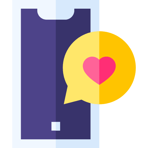 Chat bubble communications smartphone heart icon