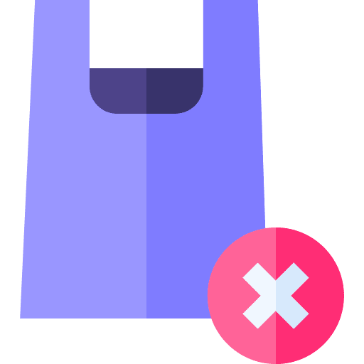 Plastic bag pollution ban no plastic icon