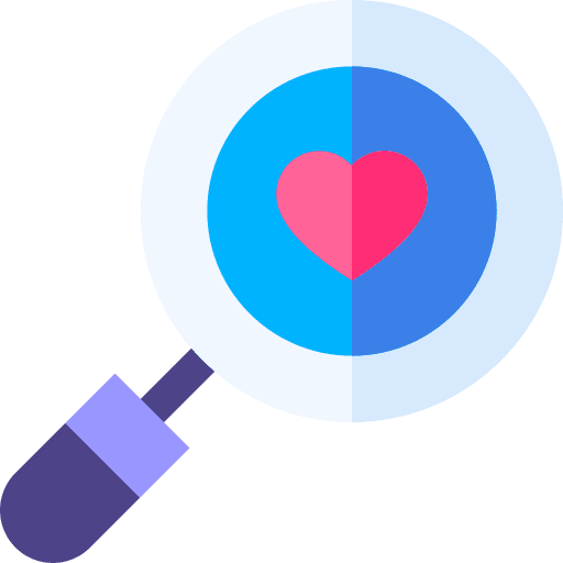Search love and romance magnifier dating app icon
