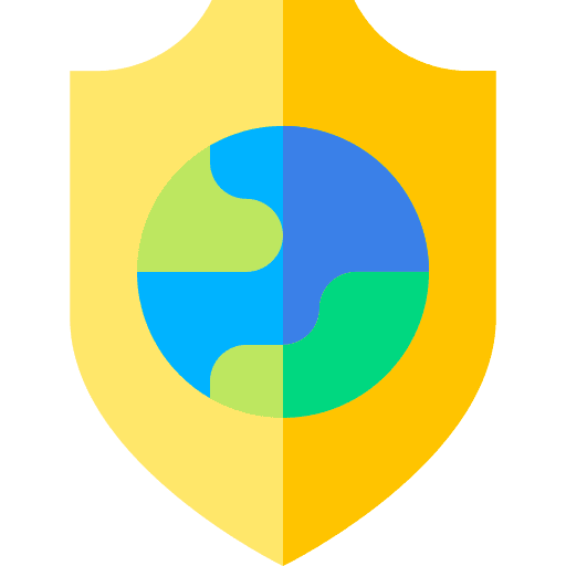 Shield shield worldwide protection icon