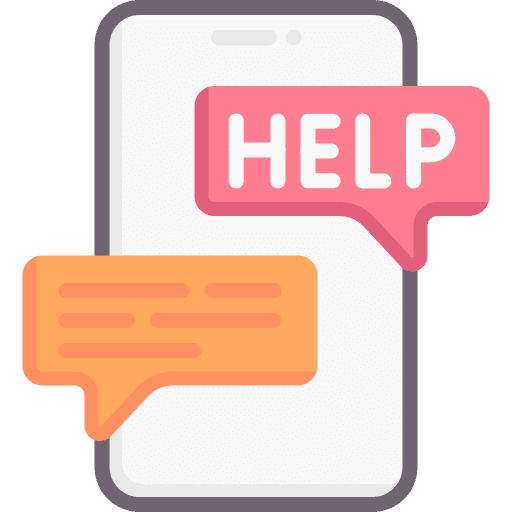 Help communications smartphone message icon
