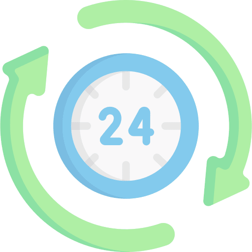 24 hours support call center customer service time icon