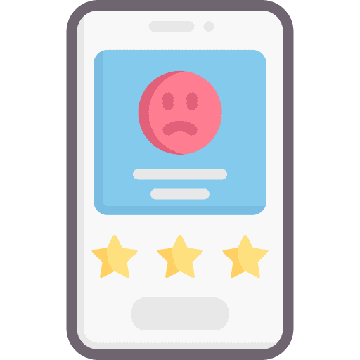 Bad review sad bad browser icon