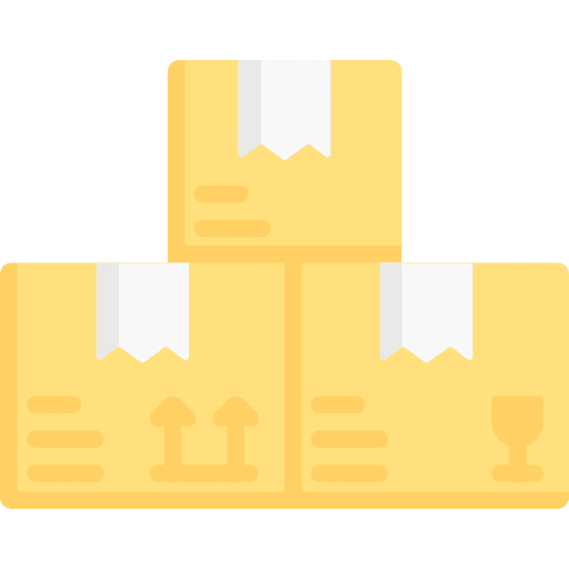 Package shipping and delivery box package icon