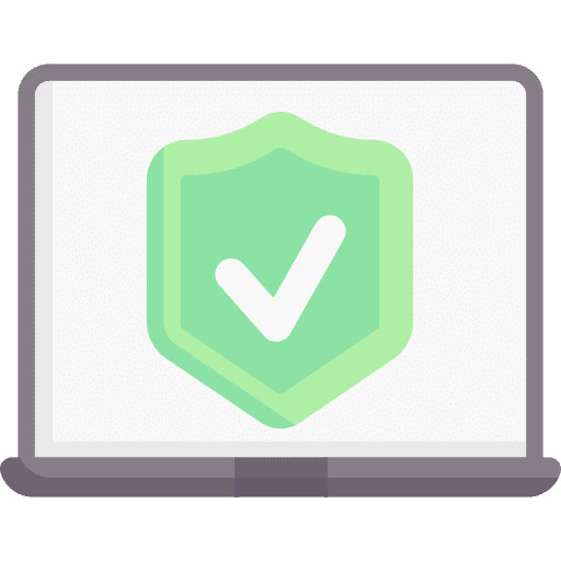 Protection antivirus protection laptop icon