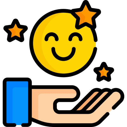 Positive review hand comment smile icon