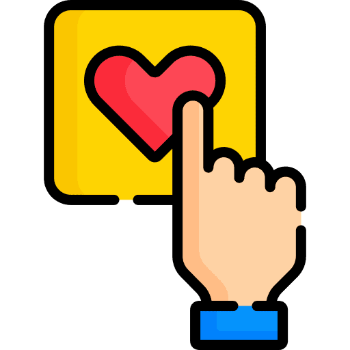 Click hand like social media icon