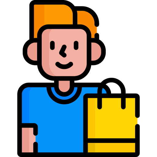 Customer customer service male loupe icon