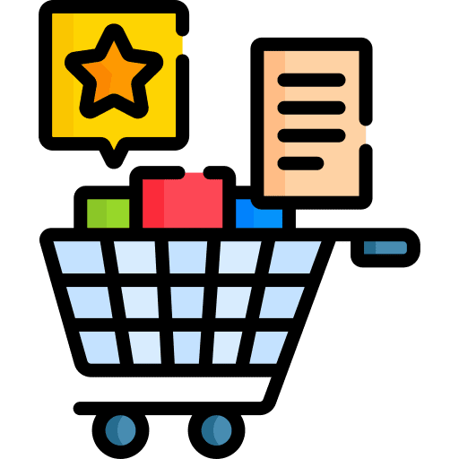 Items feedback shopping cart commerce and shopping icon