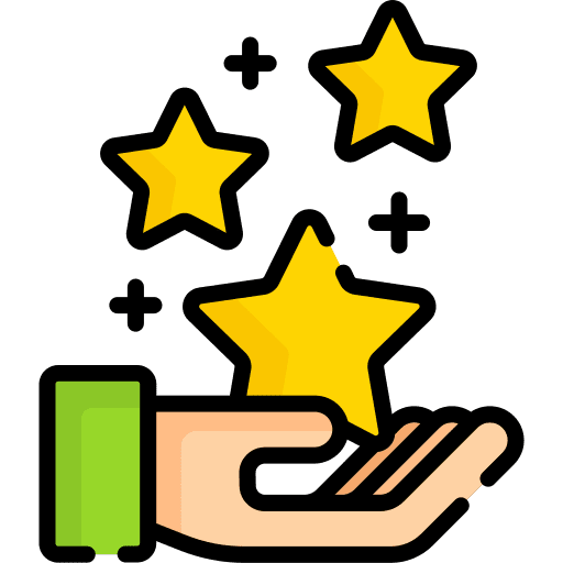 Stars hand like customer satisfaction icon