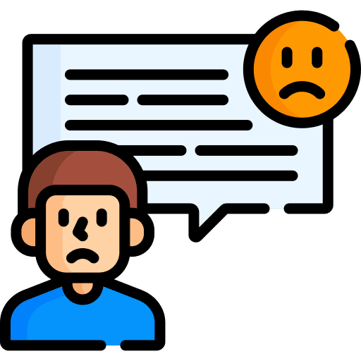 Negative review comment rating smiley icon