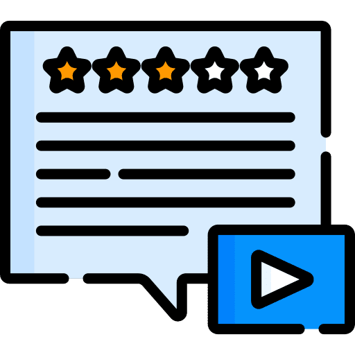 Review rating review video icon