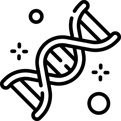 Dna science deoxyribonucleic acid biology icon