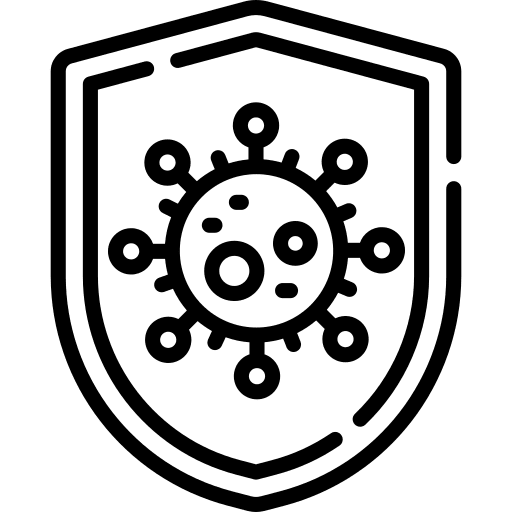 Protected shield healthcare and medical coronavirus icon