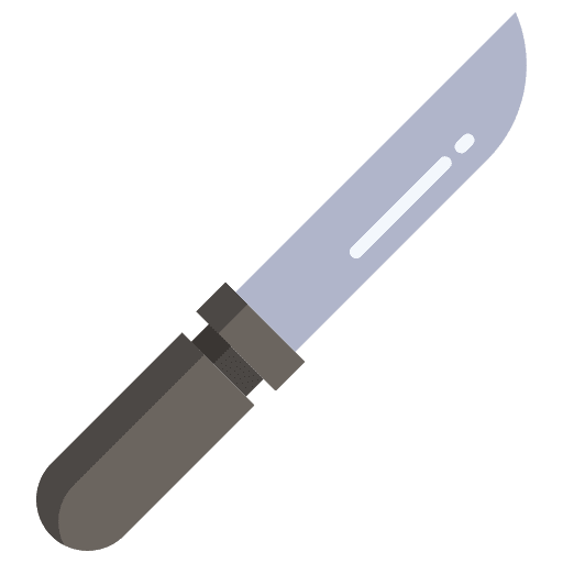 Knife food and restaurant cutlery cut icon