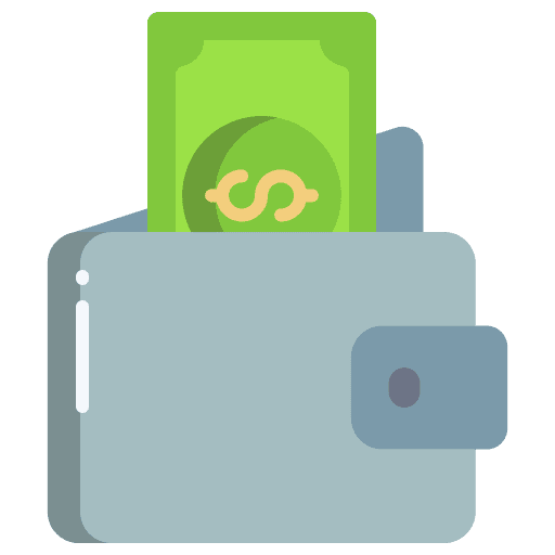 Wallet holder cash billfold icon