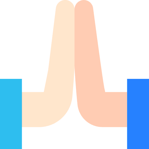 Pray thankful gesture hands icon