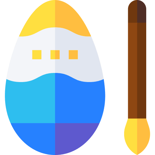 Painting egg easter day paint brush painting icon