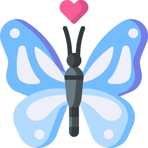 Butterfly wings love and romance nature icon
