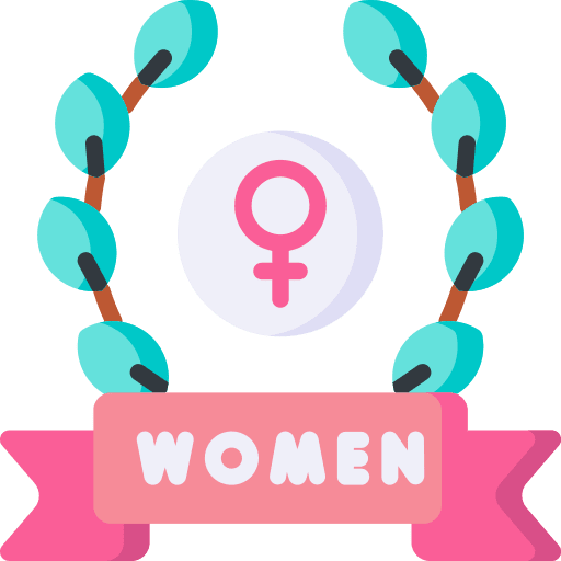 Womens day ribbon wreath womens day icon