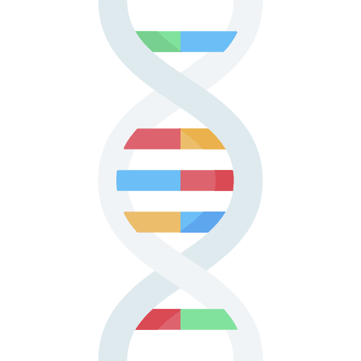 Dna biology science deoxyribonucleic acid icon