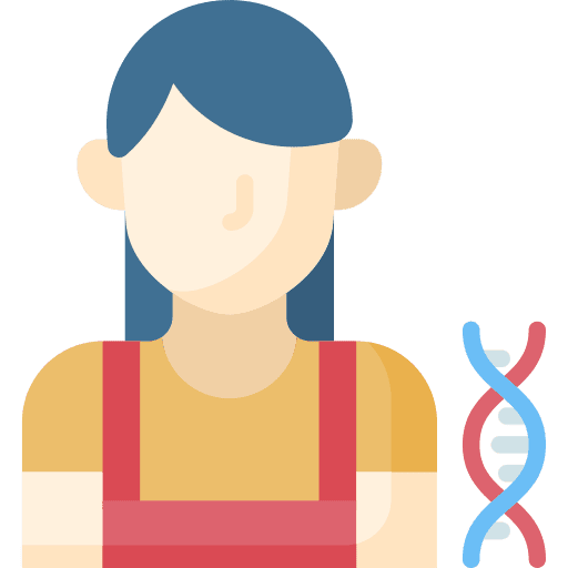 Dna black hair female biological icon