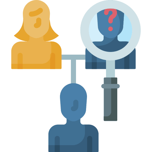 Paternity research man analysis icon