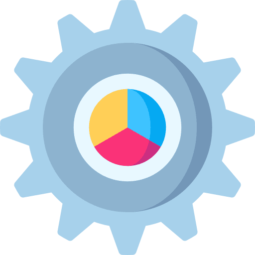 Development pie chart gear development icon