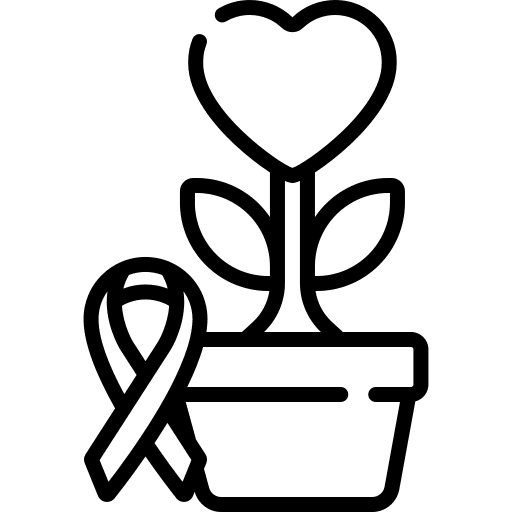 Hope growth heart ribbon icon