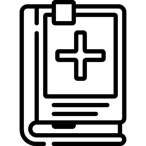 Medical book medical medical book syringe icon