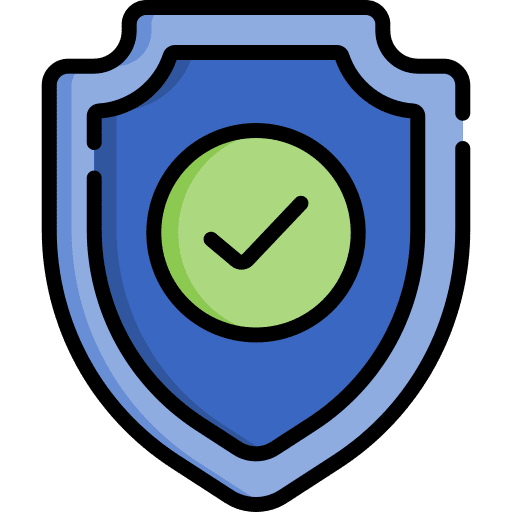 Shield protection reliability check mark icon