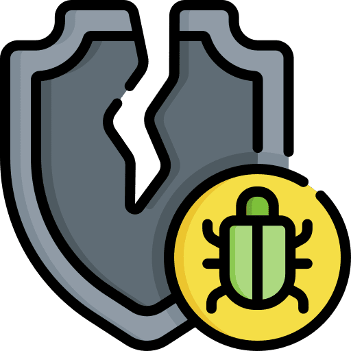 Broken shield hacking broken shield virus icon