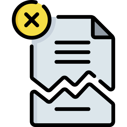 Corrupted document corrupt folder icon