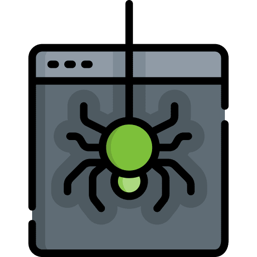 Dark web virus spider seo and web icon