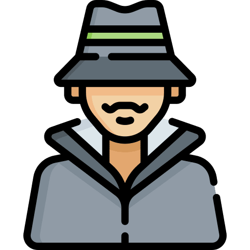 Hacker man spying security icon