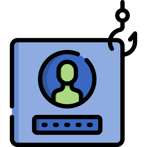 Phishing identity identity theft crime icon