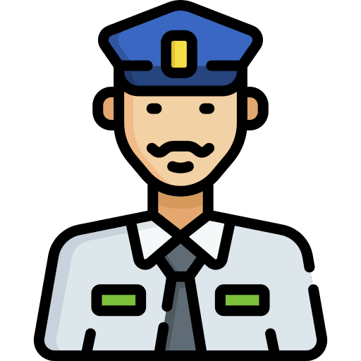 Police guard caucasian policemen icon