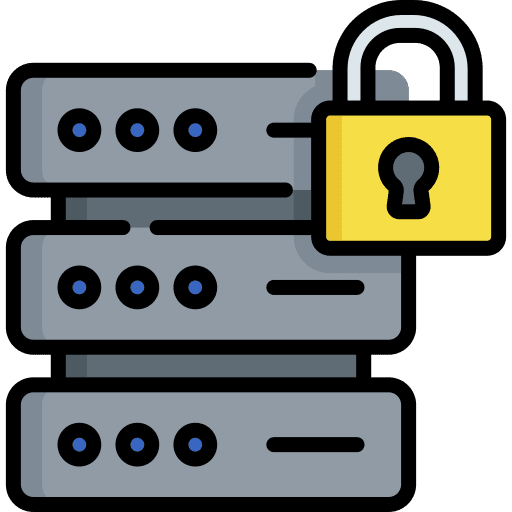 Database database padlock server icon