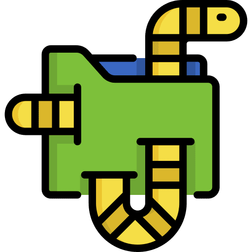 Worm malware interface computer icon