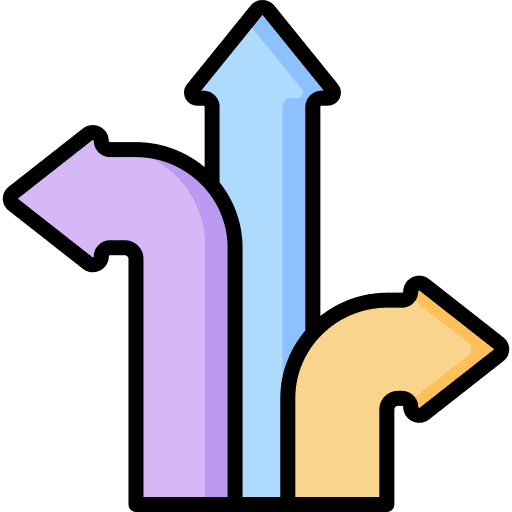 Direction multiple arrows graphic icon