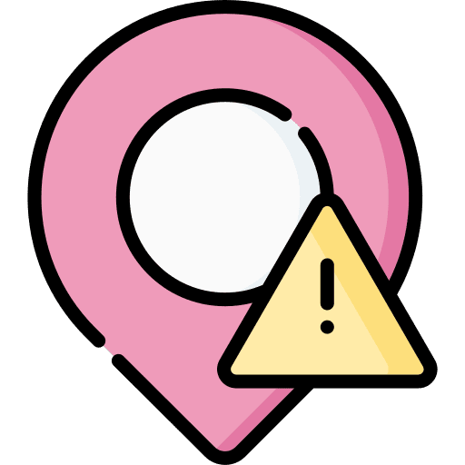 Alert maps and location exclamation mark gps icon