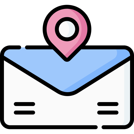 Email postal service maps and location placeholder icon