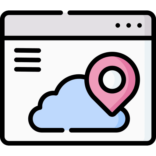 Cloud map pointer geolocalization browser icon