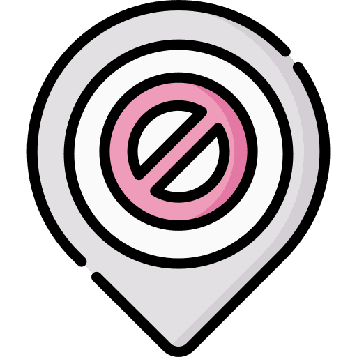 No location maps and location map pointer block icon