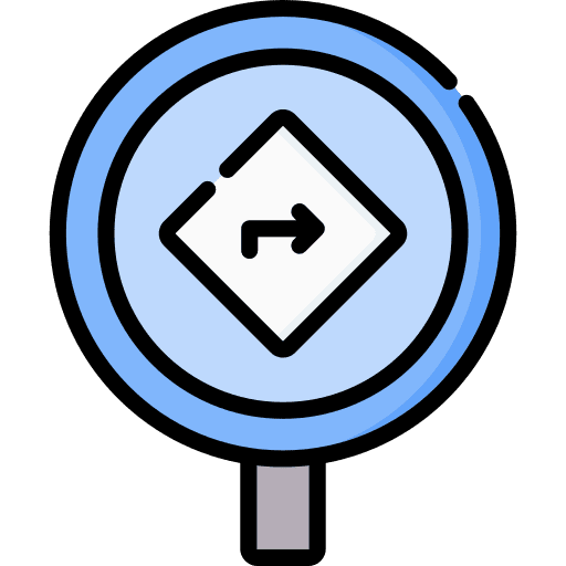 Direction traffic sign direction keep right icon